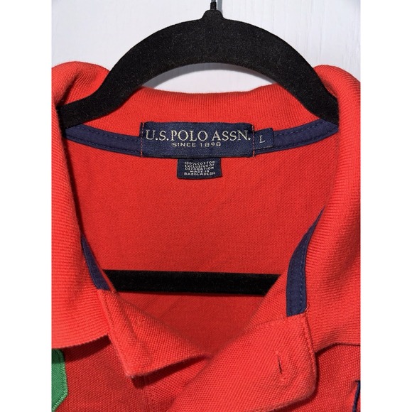 U.S. Polo Assn. Men's Short Sleeve Red Polo‎ Shirt Size Large Team USPA #3 - Picture 5 of 5